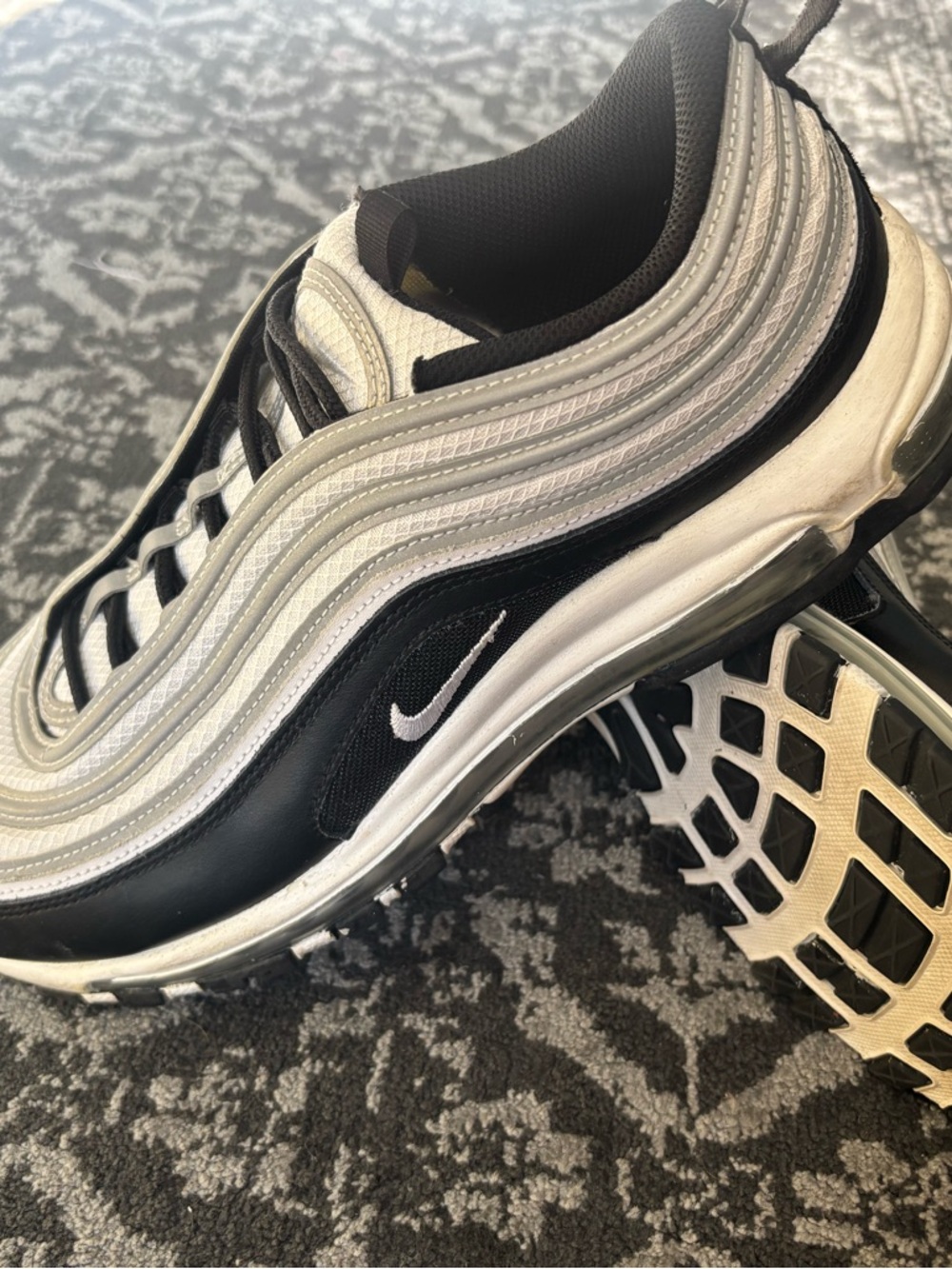 Men’s size 12  Nike Air Max 97 Black Metallic Silver